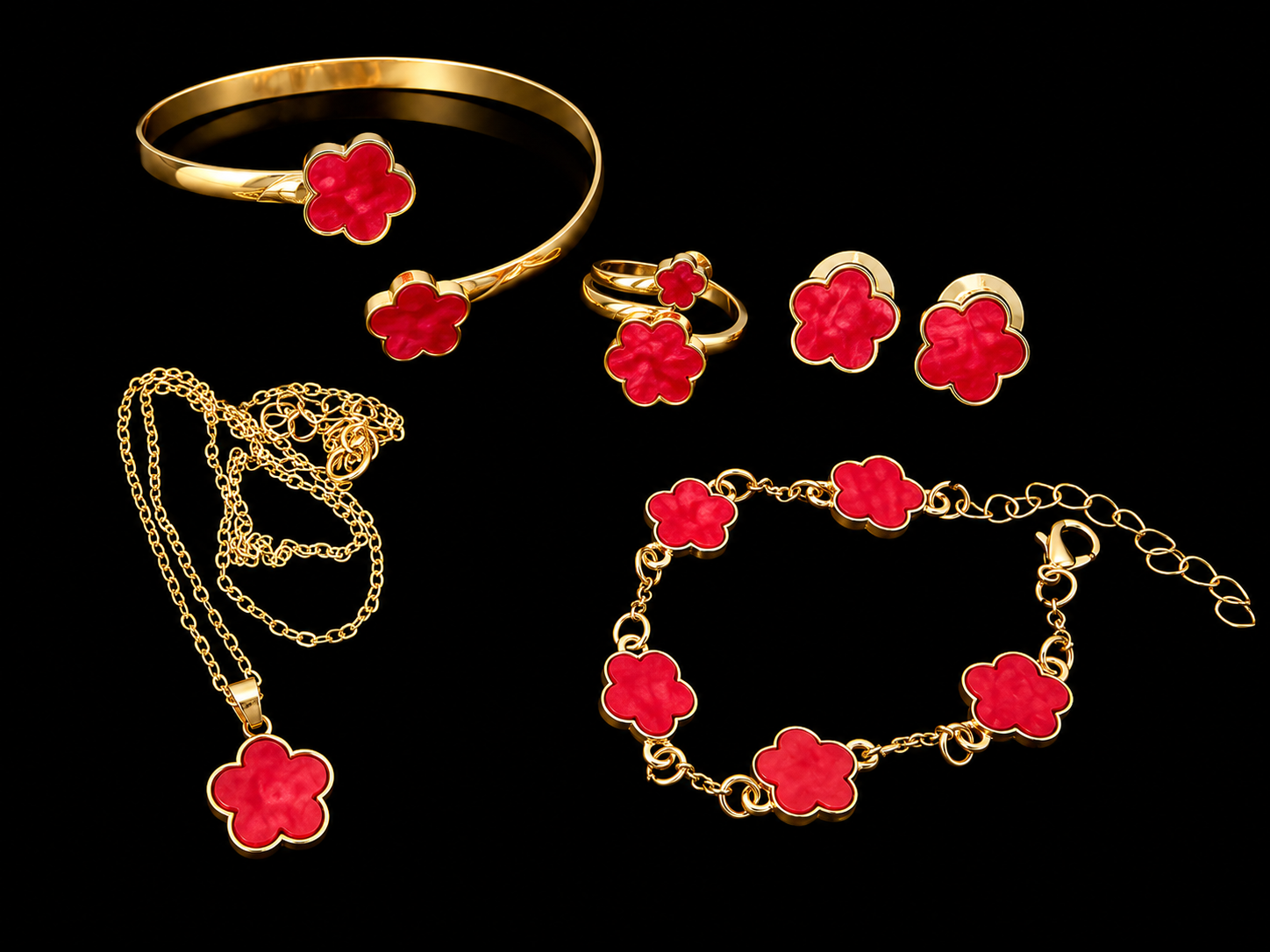 5pc clover jewelry set