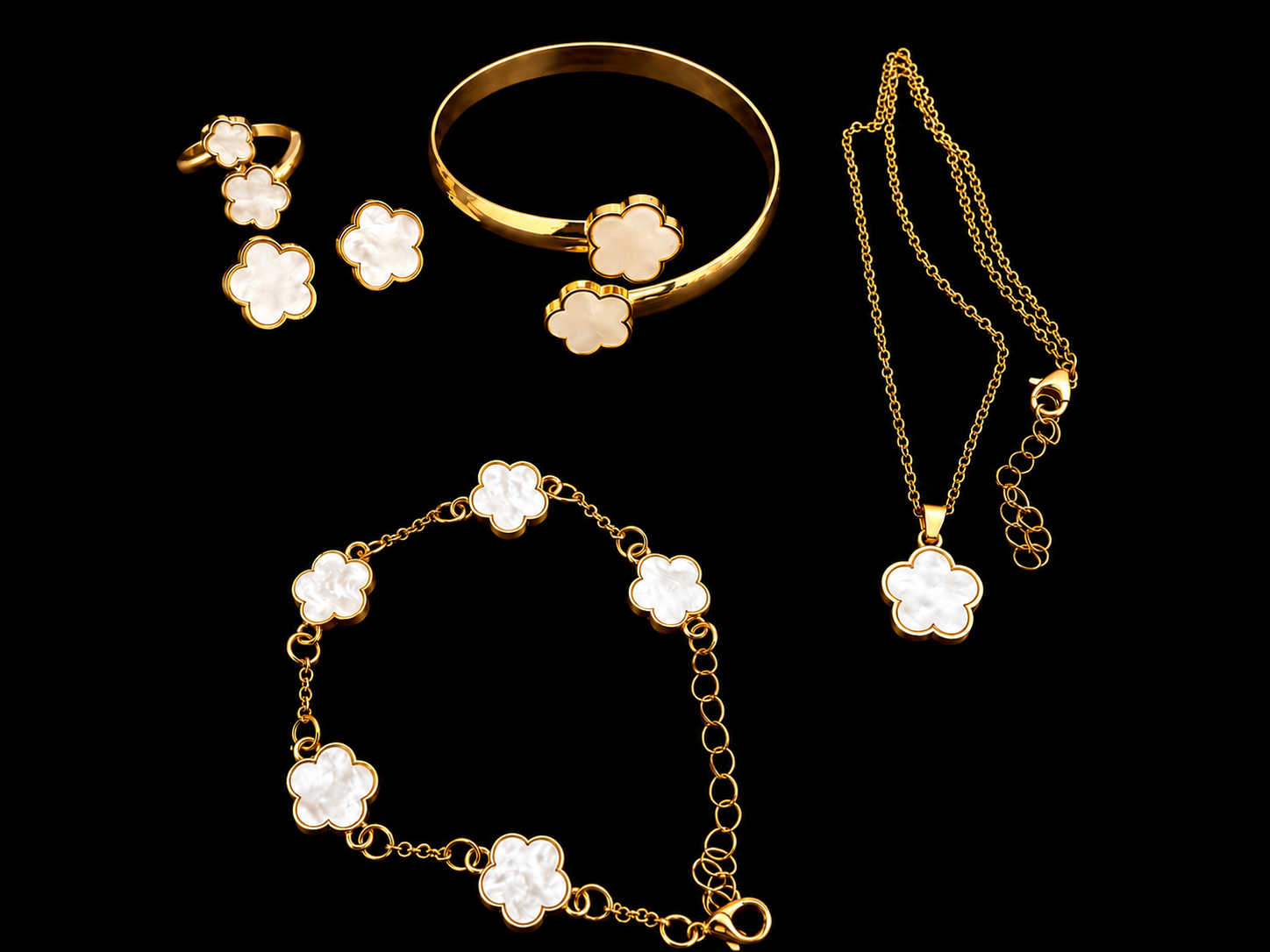 5pc clover jewelry set